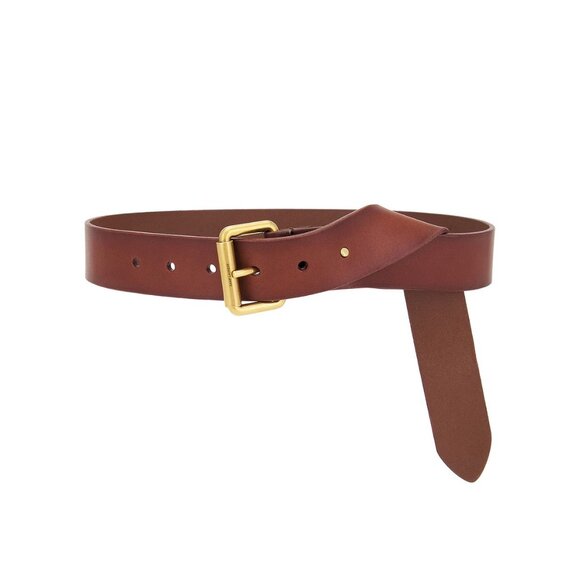 Saint Laurent Square Buckle Long Belt in Dark Brown Chocolate - Picture 1 of 10